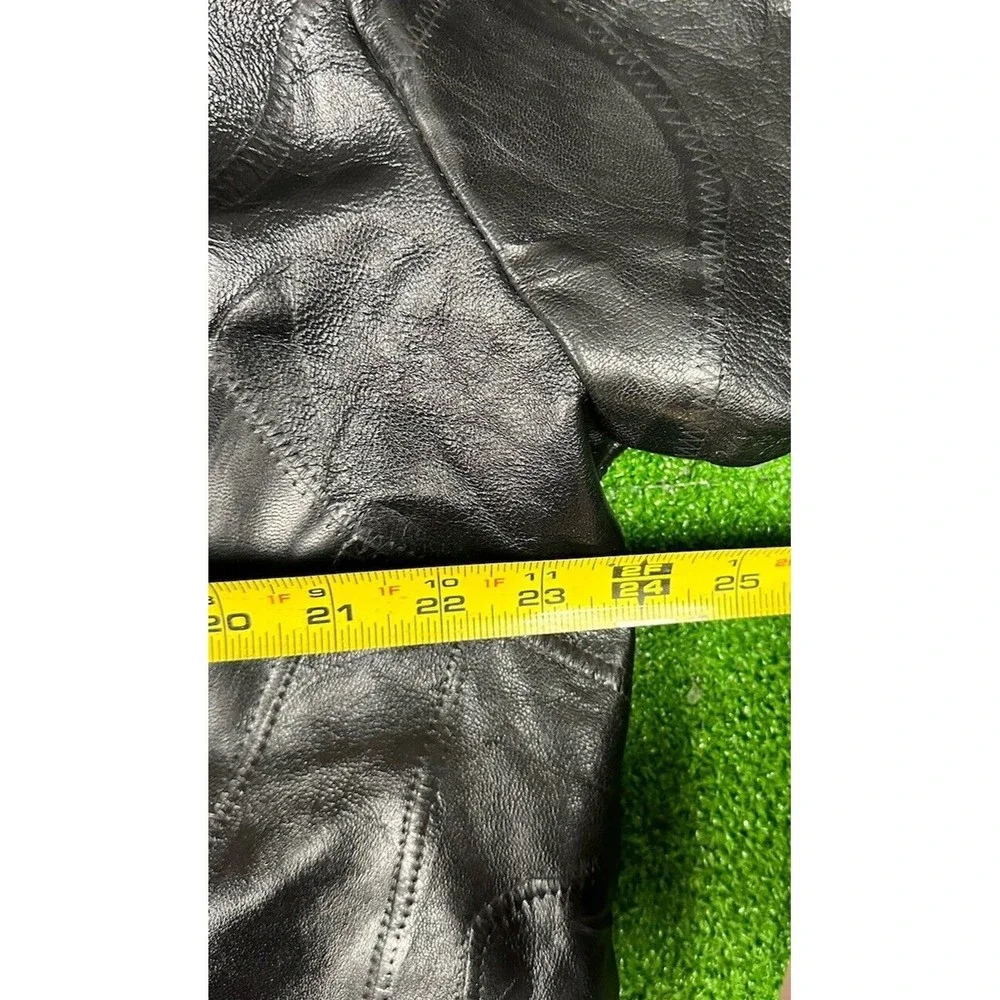Vintage‎ Maxam Brand Leather Jacket Mens L Black Italian Mosaic Grain Lambskin